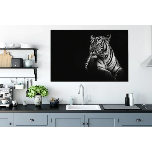 MuchoWow Tableau Sur Toile Tigre – Animaux – Noir – Blanc Decoration Murale 140… mode 6