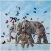 Paris Karedesign Tableau Touched éléphants Et Papillons 120x120cm Kare Design 16