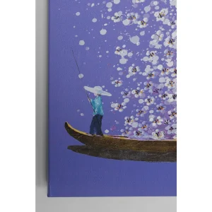 Karedesign Tableau Touched Fleurs Pirogue Violet Et Blanc 120x160cm Kare Design aux meilleurs prix 15