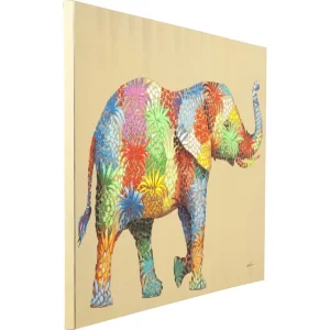 Karedesign Tableau Touched éléphant Fleurs 90x120cm Kare Design Top ventes 11