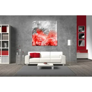 des prix incroyables DECLIKTABLEAU Tableau Abstrait Ton Rouge Phoenix 50X50 Cm 7