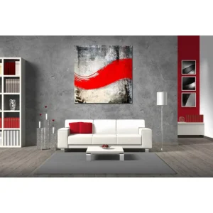 DECLIKTABLEAU Tableau Abstrait Ton Rouge Maescha 60X60 Cm qualité d’originales 9