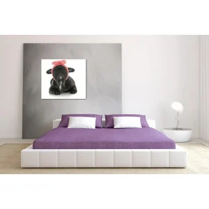 Vente DECLIKTABLEAU Tableau Enfant Chien Avec Noeud Rose 80X80 Cm 9