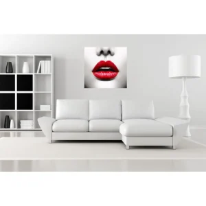 en solde DECLIKTABLEAU Tableau Pop Visage De Femme Avec Bouche Rouge 80X80 Cm 9