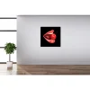 outlet DECLIKTABLEAU Tableau Pop Bouche Rouge Cerise Fond Noir 60X60 Cm 14