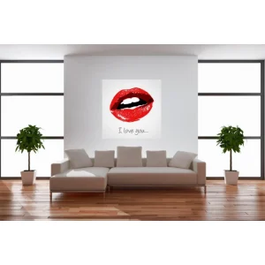 DECLIKTABLEAU Tableau Bouche I Love You 80X80 Cm site soldes 9