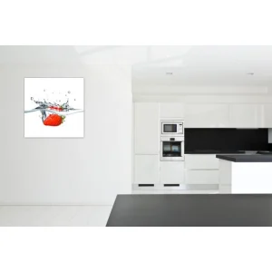 meilleur service DECLIKTABLEAU Tableau Gourmand Fraise Dans L’Eau 50X50 Cm 7