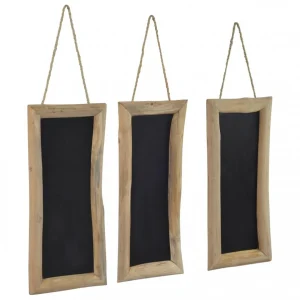 en promotion VidaXL Tableau Noir 3 Pcs 30×70 Cm Bois De Teck Solide 9